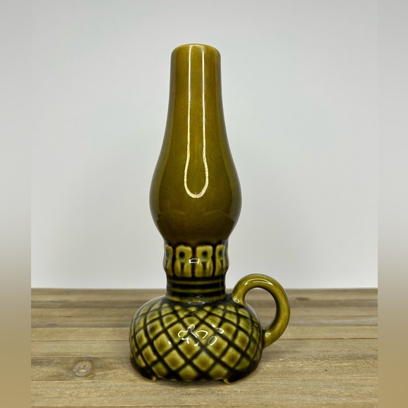 Mccoy Accents Vintage Rare Mccoy Pottery Green Ceramic Kerosene Lamp Vase Poshmark